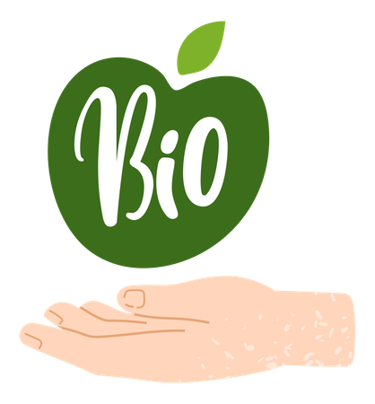 Manger des aliments biologiques  Illustration