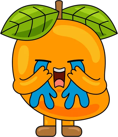 Mango Mascot crying  Illustration