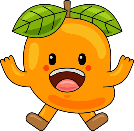 Mango Mascot jumping  Illustration