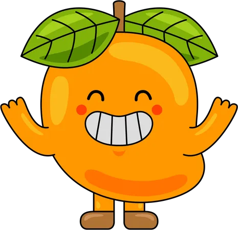 Mango Mascot raising hands  Illustration