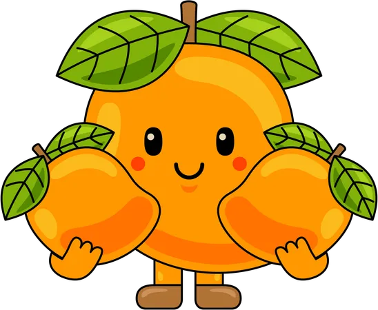 Mango-Maskottchen, das Mango isst  Illustration