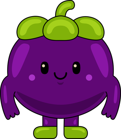 Mangosteen Mascot  Illustration