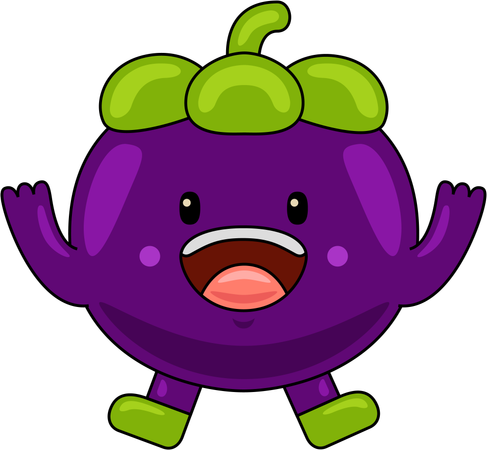 Mangosteen Mascot jumping in air  Illustration