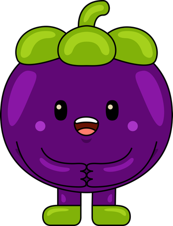 Mangosteen Mascot standing  Illustration