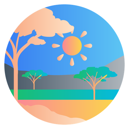 Manhã paisagística  Ilustração