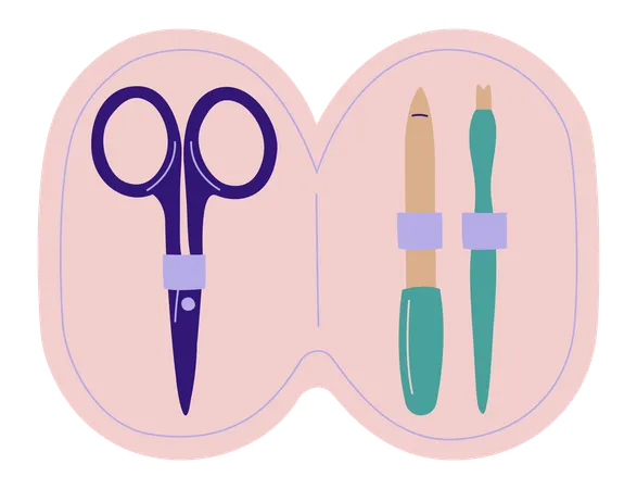 Manicure pedicure tool kit  Illustration