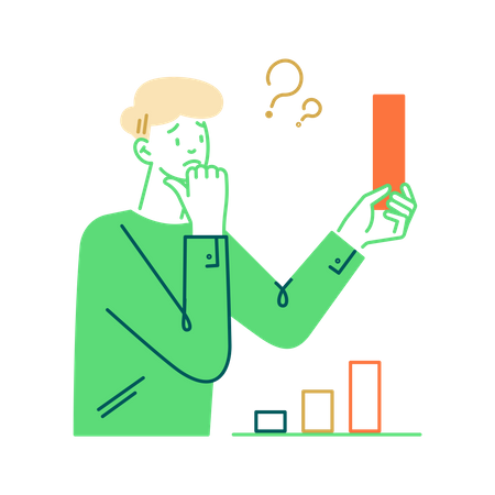 Mann analysiert statistische Daten  Illustration