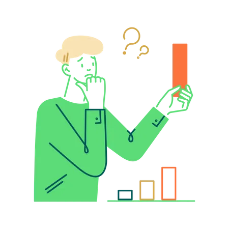 Mann analysiert statistische Daten  Illustration