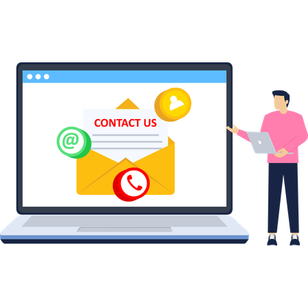 Mann arbeitet im Online-Kundensupport  Illustration