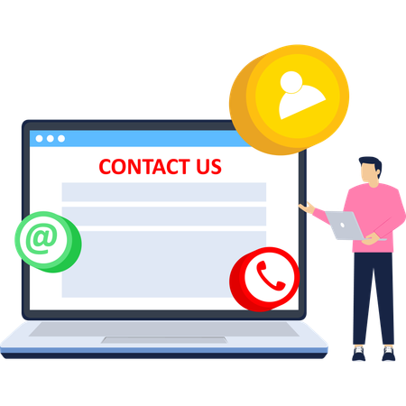 Mann arbeitet im Online-Kundensupport  Illustration