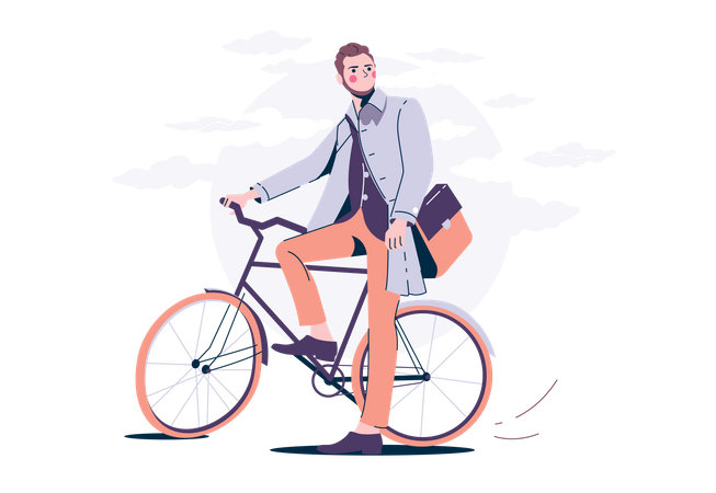 Mann auf einem Fahrrad  Illustration