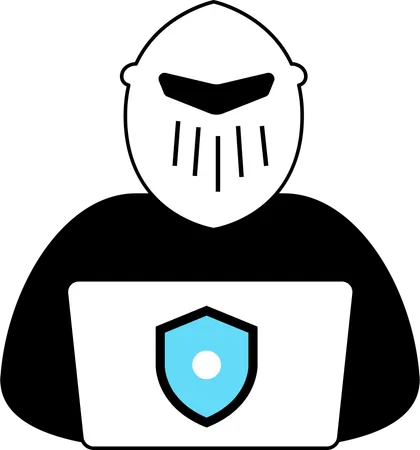 Mann begeht Cyberkriminalität  Illustration