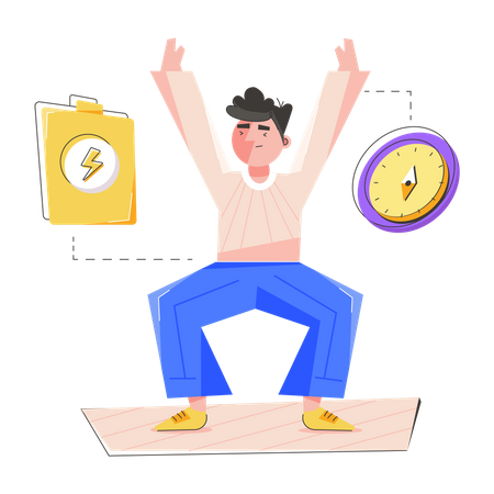 Mann bei der Meditationsübung  Illustration