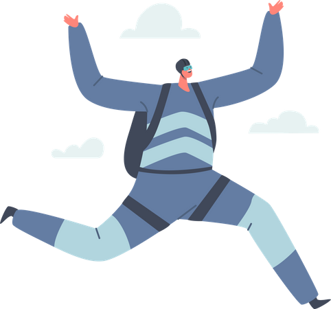 Mann beim Fallschirmspringen  Illustration