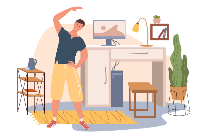 Mann beim Meditieren  Illustration