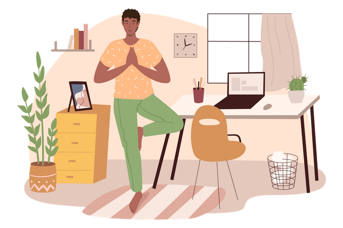 Mann beim Meditieren  Illustration