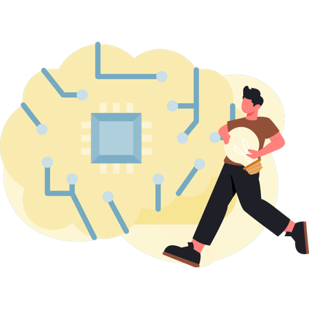 Mann bekommt neue Idee  Illustration