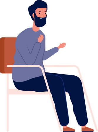 Mann bekommt Psychotherapie-Beratung  Illustration