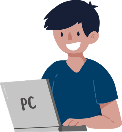 Mann mit Laptop  Illustration