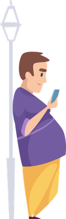 Mann mit Telefon  Illustration