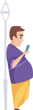 Mann mit Telefon  Illustration