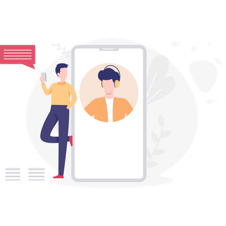 Mann berät den Kundensupport  Illustration