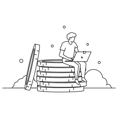 Mann Buchhalter  Illustration