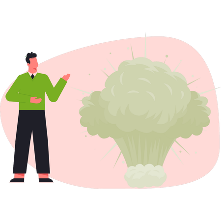 Mann Charakter fühlt verheerende Explosion  Illustration