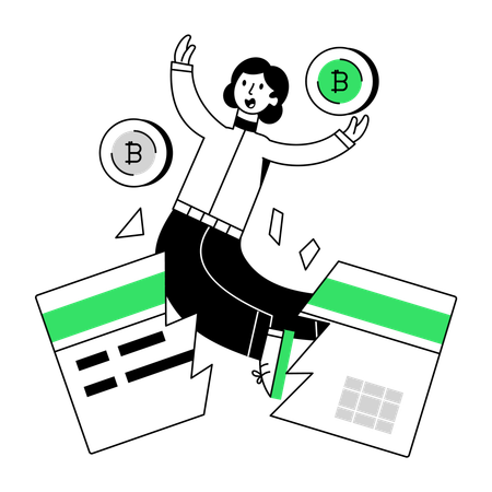 Mann erhält Zahlungsfehler  Illustration