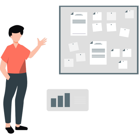 Mann erzählt von Analyseforschung  Illustration