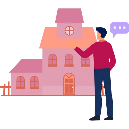 Mann erzählt von Kirchenbesuch  Illustration