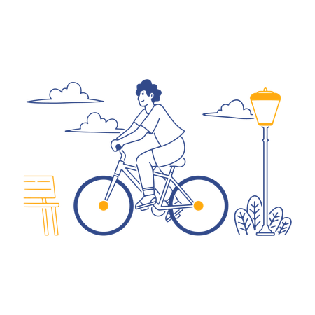 Mann auf Fahrrad  Illustration