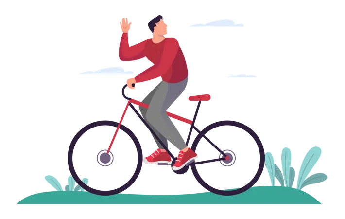 Mann auf Fahrrad  Illustration