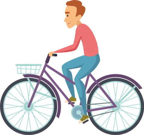 Mann fährt Fahrrad  Illustration