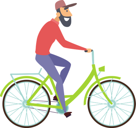 Mann fährt Fahrrad  Illustration