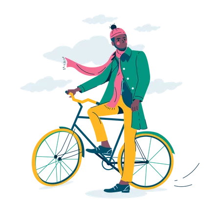 Mann auf Fahrrad  Illustration