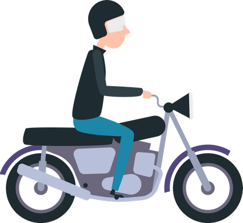 Mann auf Motorrad  Illustration