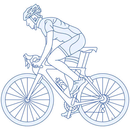 Mann beim Radfahren  Illustration