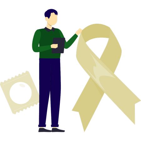 Mann feiert Aids-Tag  Illustration