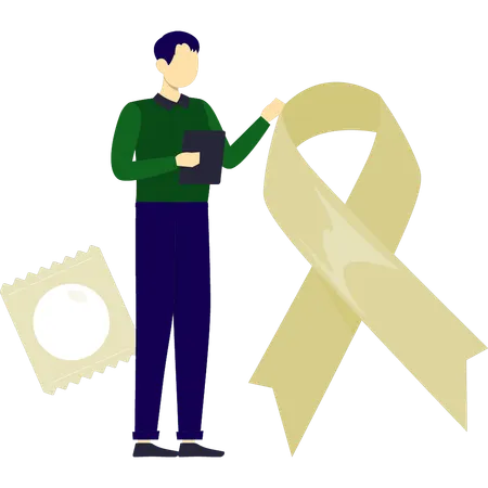 Mann feiert Aids-Tag  Illustration