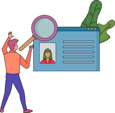 Mann findet Ressource  Illustration