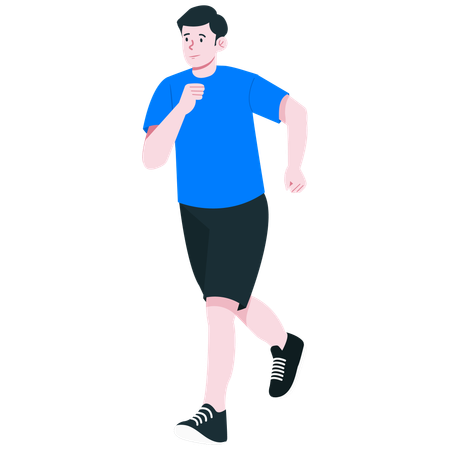 Mann folgt seiner Joggingroutine  Illustration