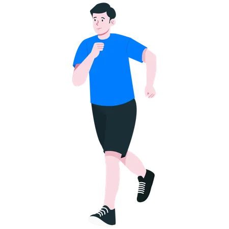 Mann folgt seiner Joggingroutine  Illustration