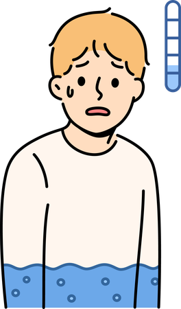 Mann fühlt sich aufgrund des trockenen Wetters dehydriert  Illustration