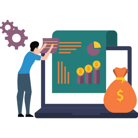 Mann führt Finanzanalysen durch  Illustration