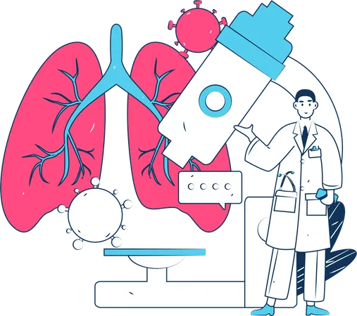 Mann führt Laborexperiment durch  Illustration