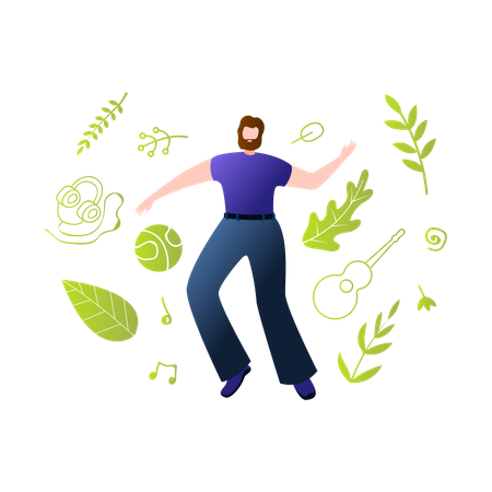 Mann genießt Sommerzeit  Illustration