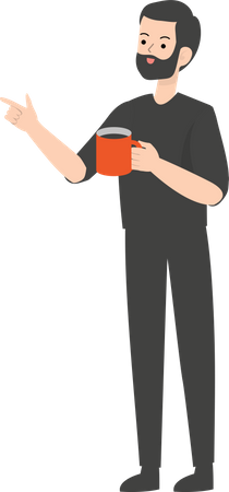 Mann hält Kaffee  Illustration