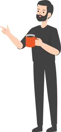 Mann hält Kaffee  Illustration