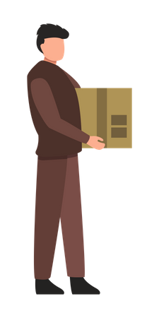 Mann hält Paket in der Hand  Illustration